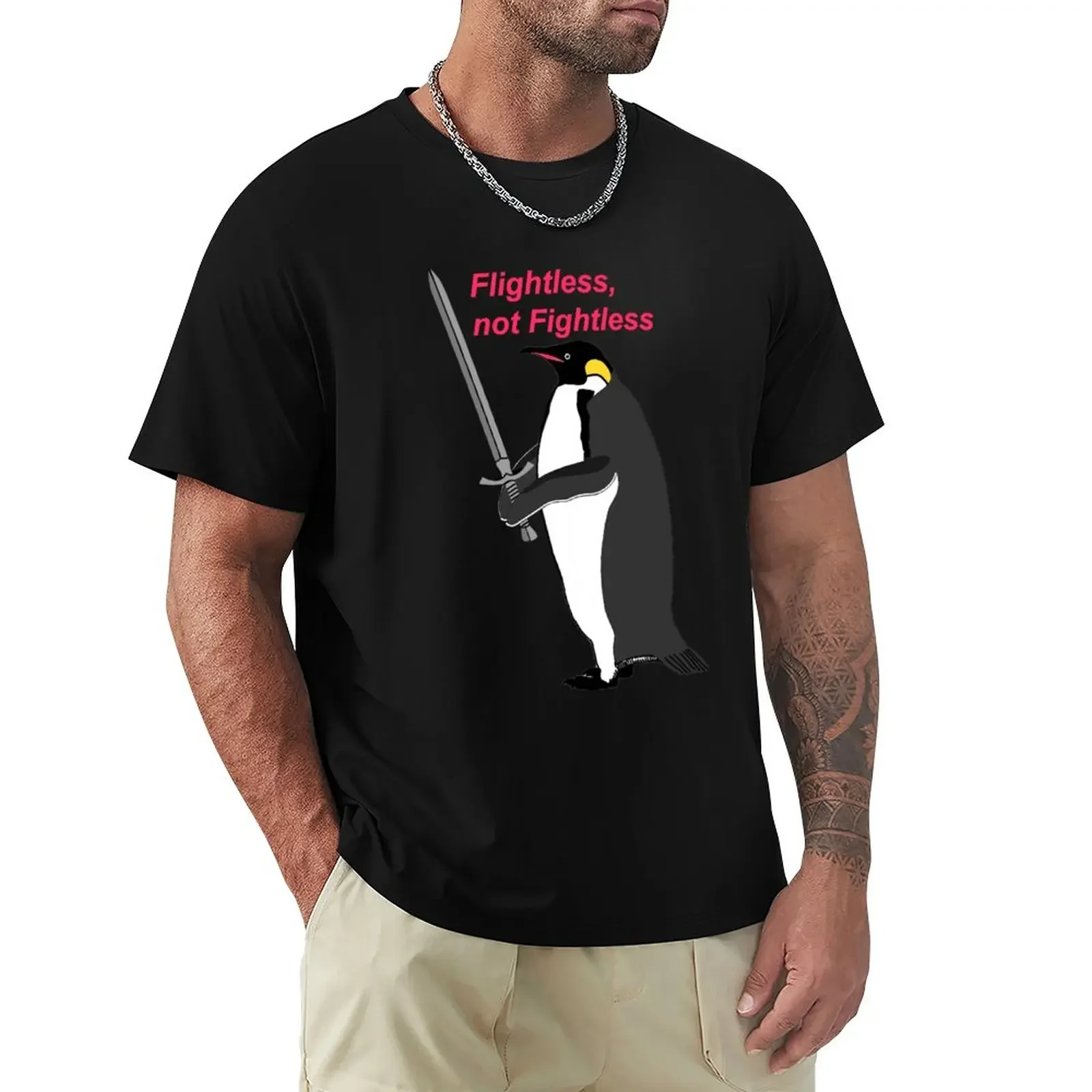 

Sword Wielding Penguin T-Shirt graphics cute tops funnys fitted t shirts for men