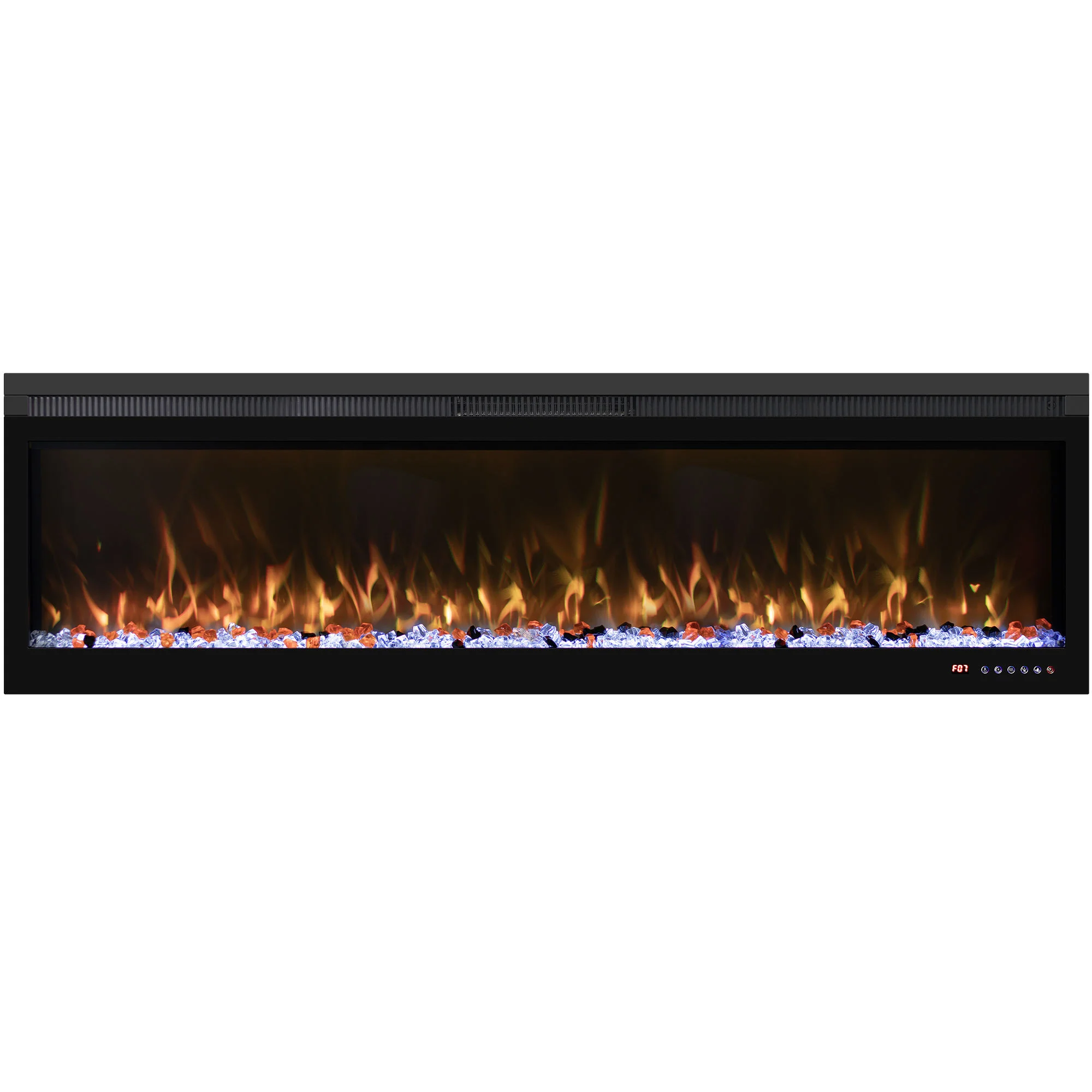 42-Inch Modern Slim Electric Fireplace Heater for Hotels with 13 Multiple Flame and LED Fuel Bed Colors Wholesale