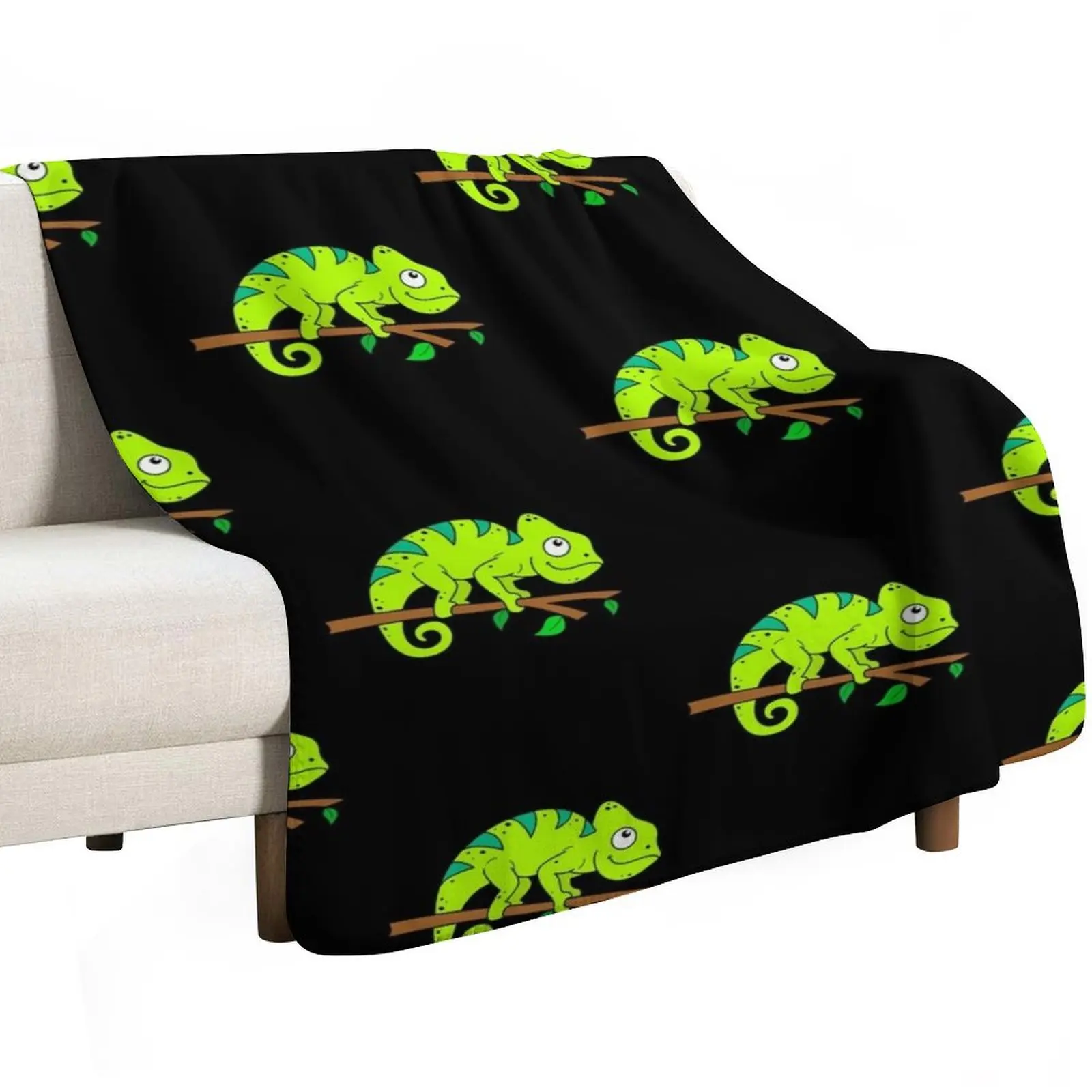 Cute Chameleon for Boys Girls Men Women Throw Blanket cosplay anime halloween Luxury St Multi-Purpose Thermal Hairy Blankets