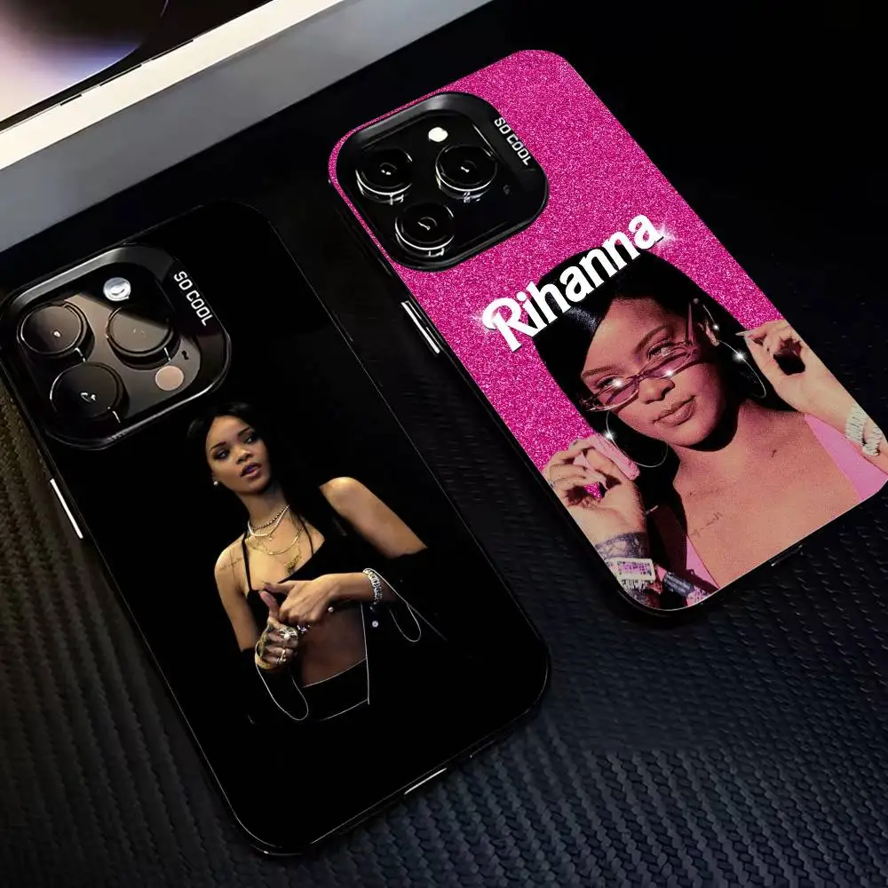 

R-Rihanna N-Navy Fan Club Phone Case For iPhone17,16,15,14,13,12,Pro Max Black Colorful Phone case