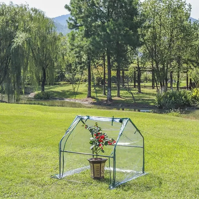 Portable Transparent Mini Tower Shape Metal Garden Greenhouse 16mm x 0.35mm with UV Protection and Eco-Friendly Design for