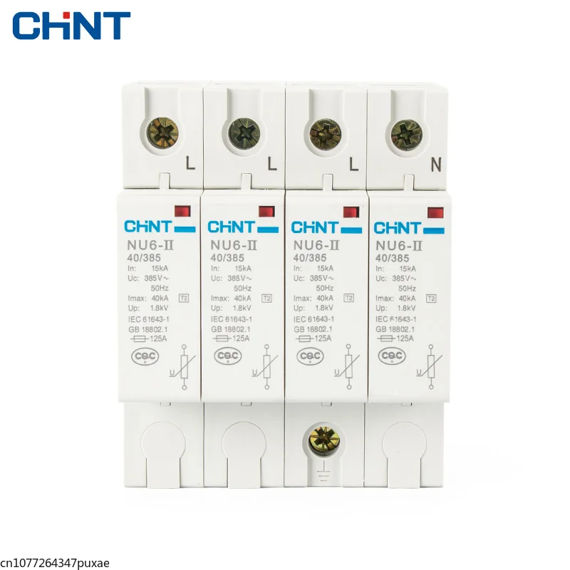 

CHNT CHINT Surge Protective Device 1P 2P 3P 4P 15kA 40KA 65KA 100KA NU6-II 40/385 Surge Arrester Protect electric system 385V AC