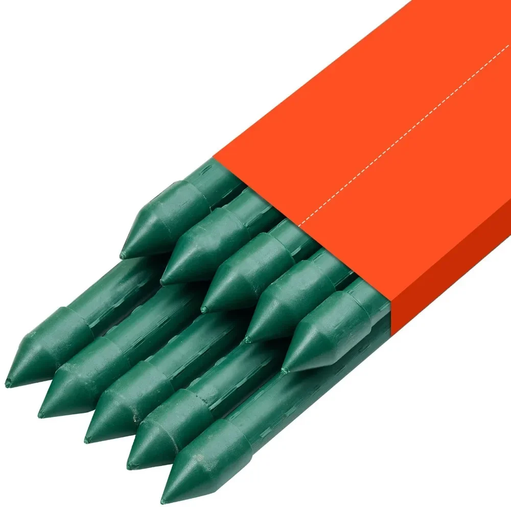 

Garden Stakes for Plants, 10 Pack 93.7 inch Plastic-Coated Metal Supports