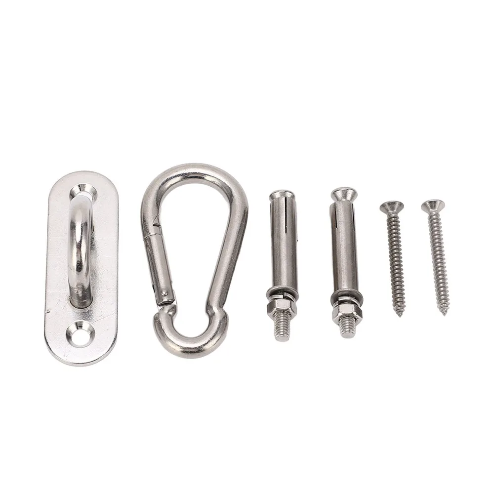 6 PCS Durable Pad Eye Plate Ceiling Mount Hooks Fixed Disk Staple Hook Loop Hanger Kit U Type Fixing Hangers Pad Eye Plate