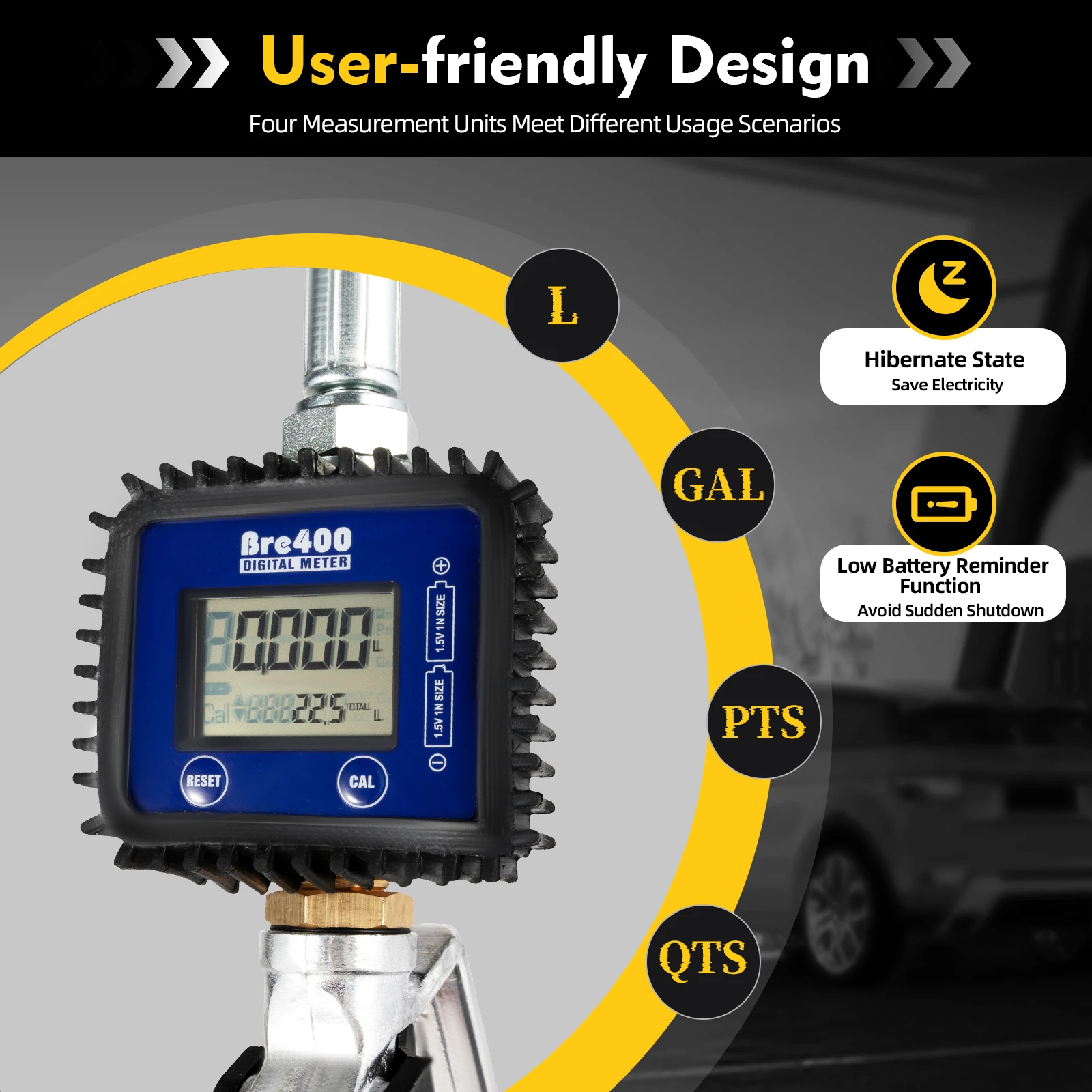 22.83*5.91inch Electronic Oil Transfer Pump Control Valve Digital Oil Meter Dispensing Gun