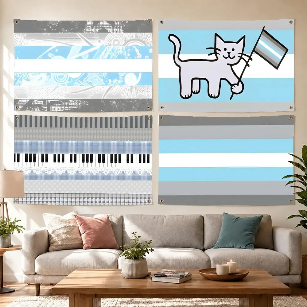 Fresh Pride Demiboy Flags Concert Print Wall Hanging Art Banner, Indoor Outdoor Bedroom Home Decor Backdrop, Perfect Gift