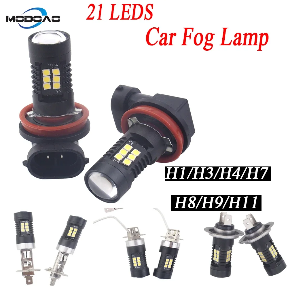 

A Pair Car Fog Lamps LED Car Fog Light Anti-fog Car Lights H1/H3/H4/H7/H8/H9/H11 Vehicle Daytime Running Lights