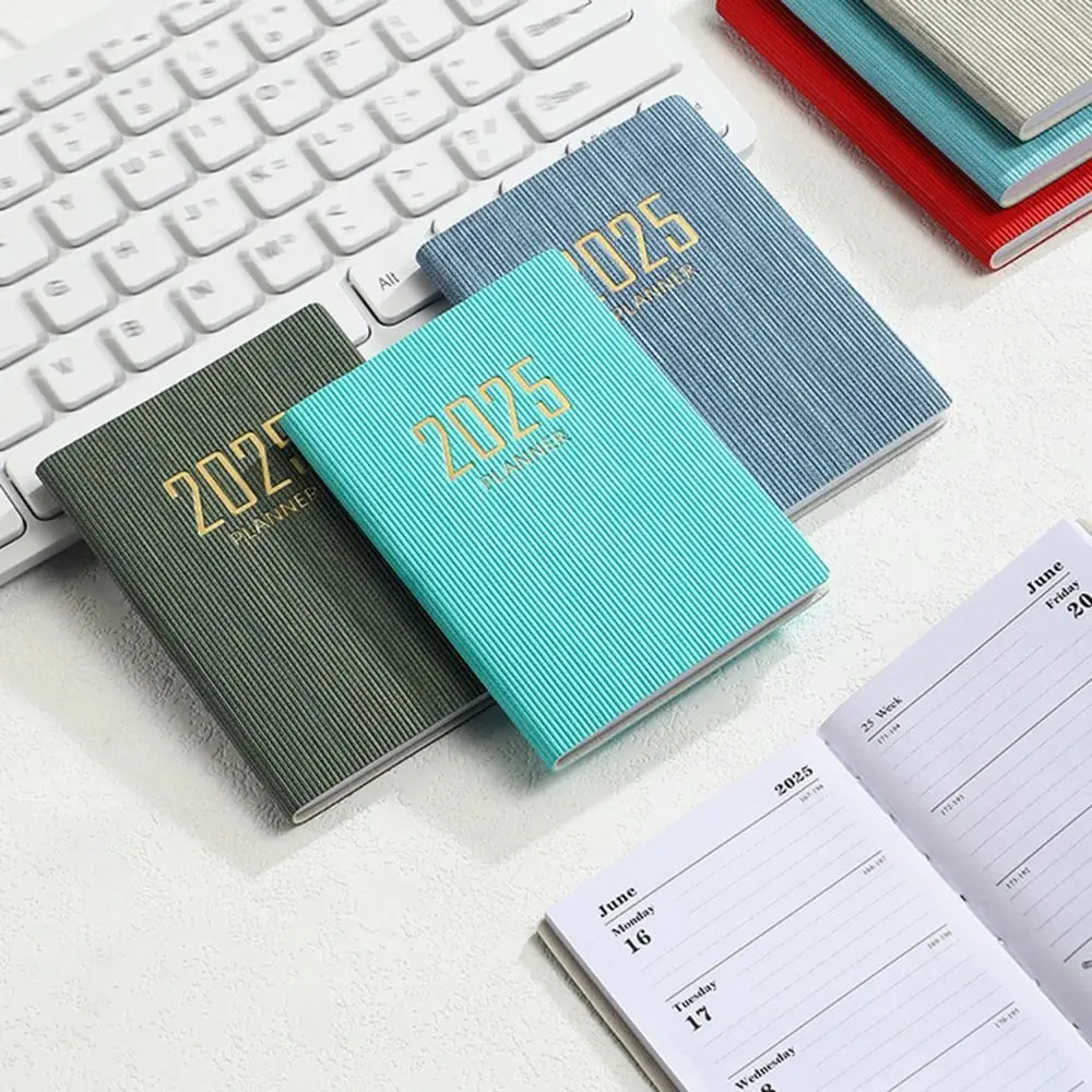 ภาษาอังกฤษ A7 Mini Pocket Notebook To Do List 12 เดือน 2025 Schedule Planner Notepad Time Organizer ไดอารี่ Notepad 365 วัน Notepad