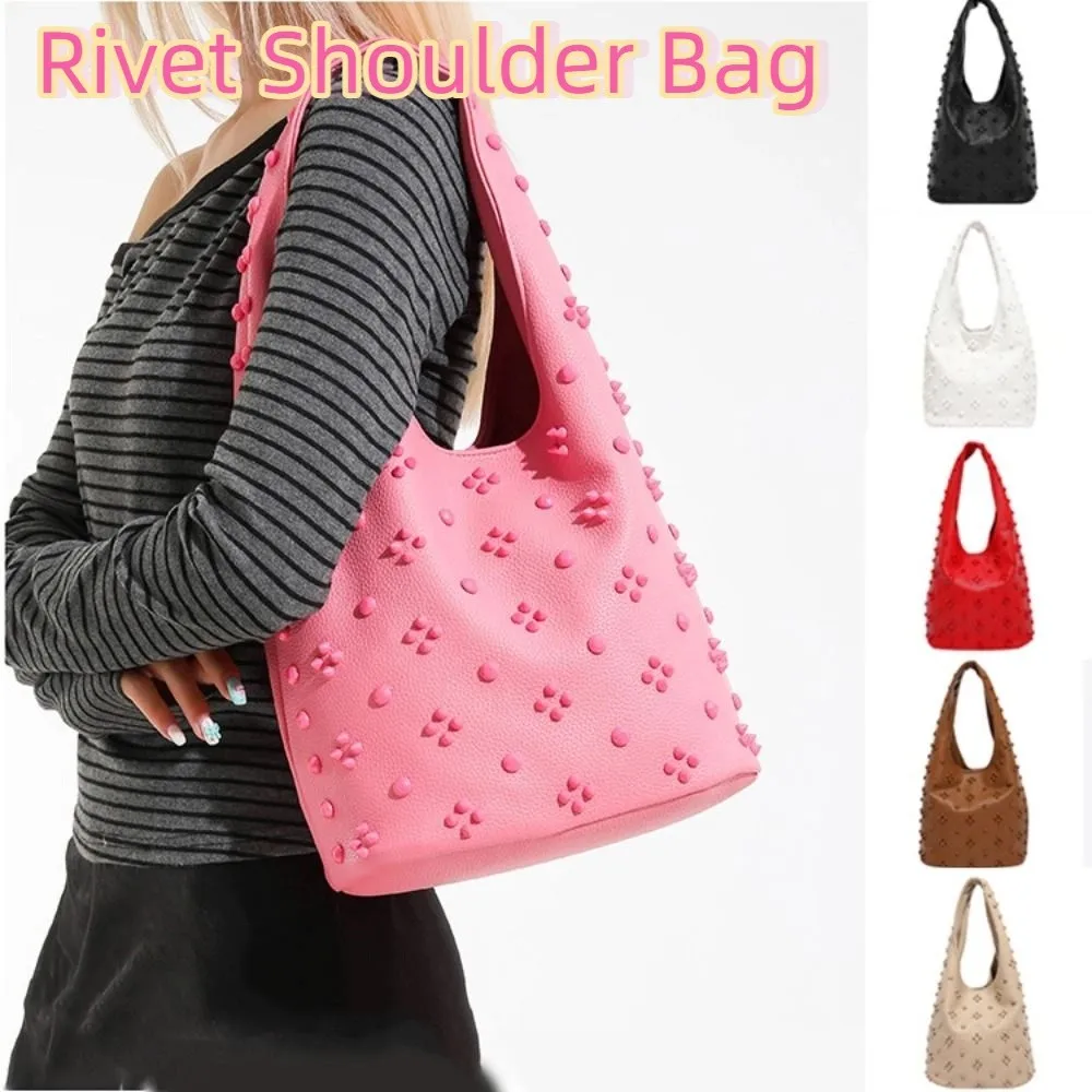 

Trendy Metal Stud Rivet Shoulder Bag Punk Style Spicy Girl Underarm Bag Handbag Sweet Cool Y2k Underarm Bag Daily