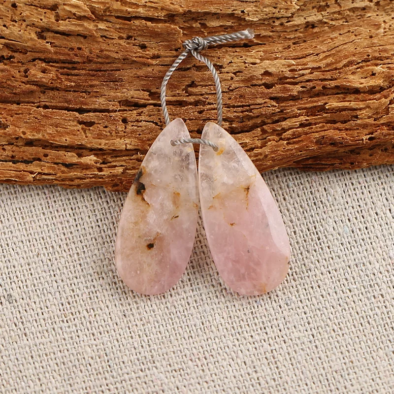 B&F Pink Opal  Earring Beads for Jewelry Making, Handmade Natural stones beads, Stones for jewelry Making Supplies