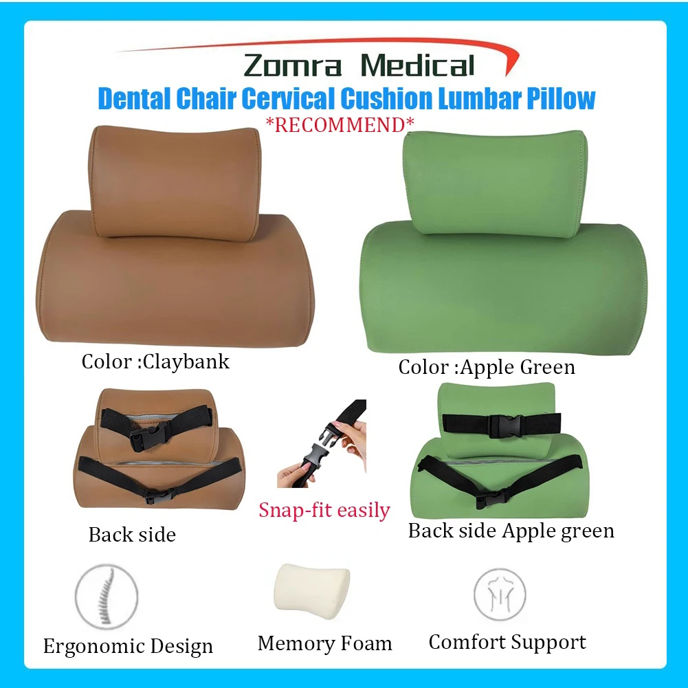 

Dental Chair Cervical Cushion Lumbar Pillow Support for Neck And Back Comfort during Dental Procedures