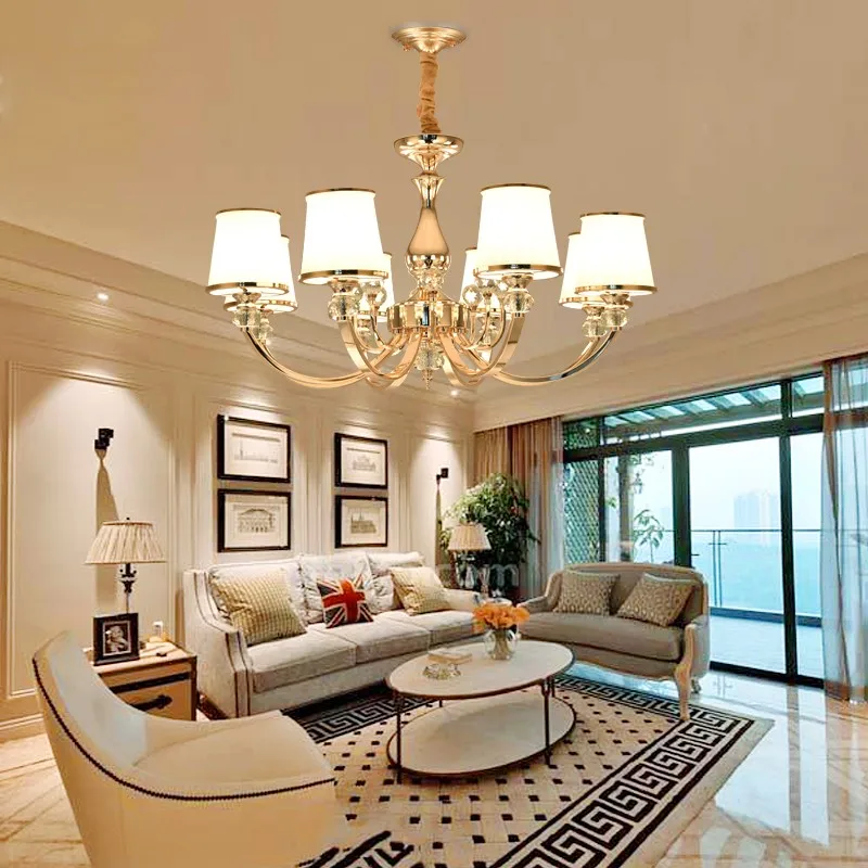 European Style Living Room Chandelier Atmosphere Luxury Crystal Chandelier Home Bedroom Dining Room Lamp Chandelier Suspension