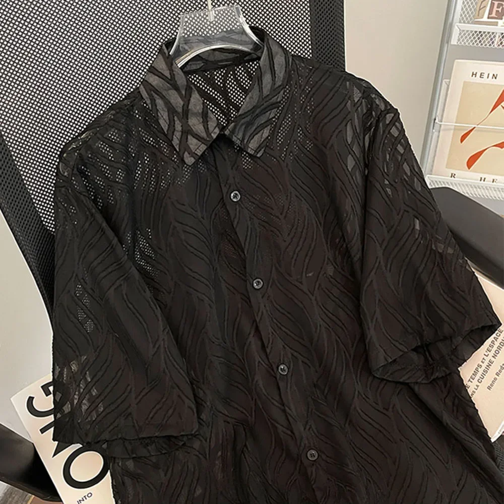 Camisa fina de manga corta para hombre, ropa de calle con personalidad, moda versátil, temperamento juvenil, 2024