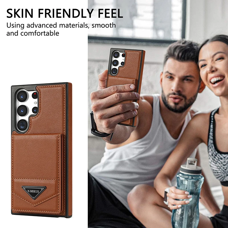 Luxury Leather Cover For Samsung Galaxy S22 S21 S20 FE S23 Ultra A51A52 A53 A54 5G Card Holder Wallet Phone Case