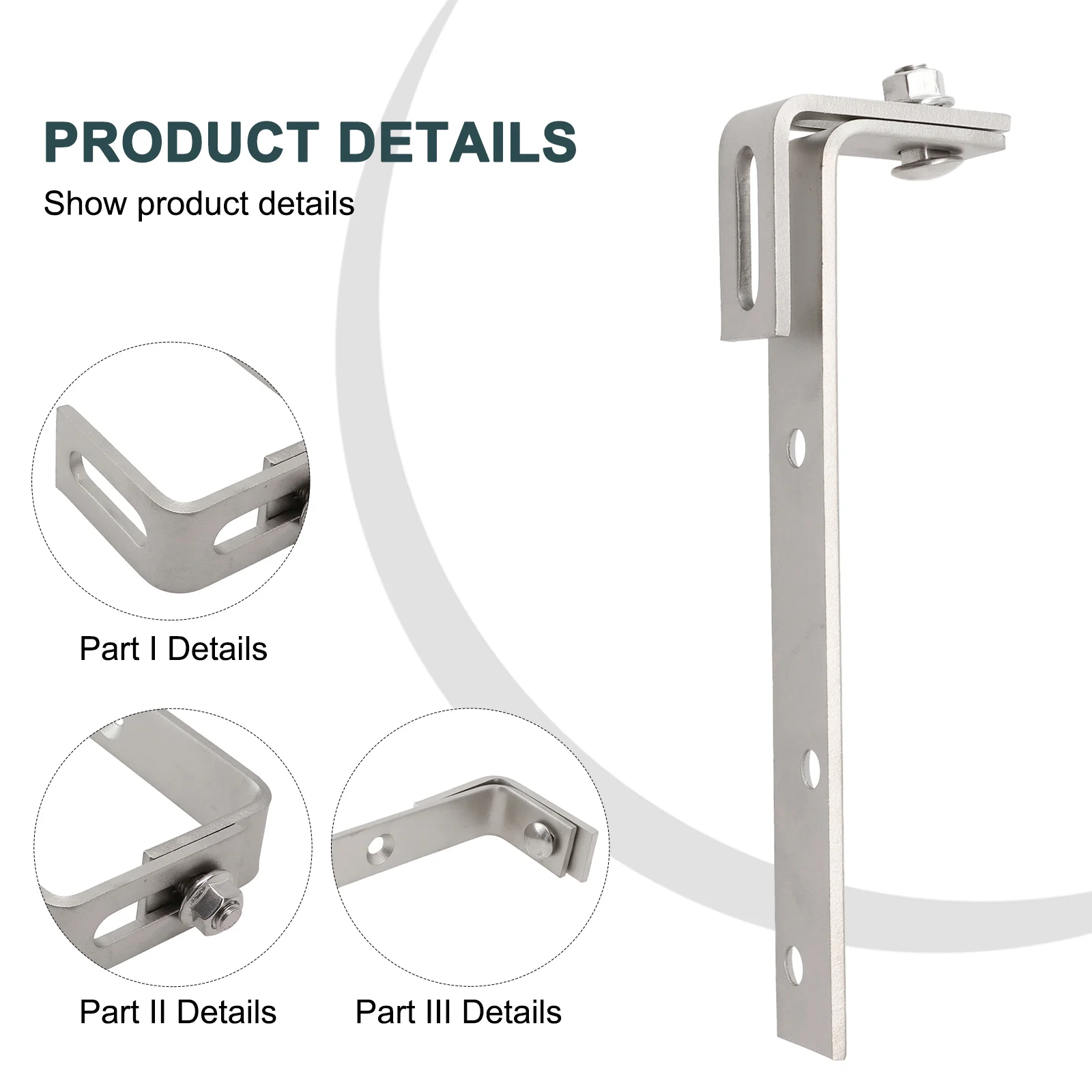 

H Clamp Solar Panel Bracket Solar Power System Accessires 71-105mm Photovoltaic Bracketook Photovoltaic Holder