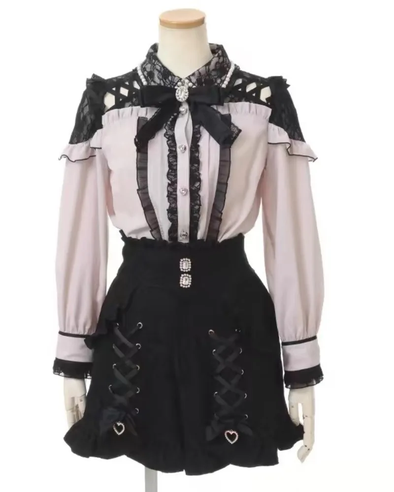 

Slim Waist Trendy Hot Sell Casual Falda Lace Up Lovely Fungus Lovely Minority Skirt Japan Personalized Exquisite All-match Falda