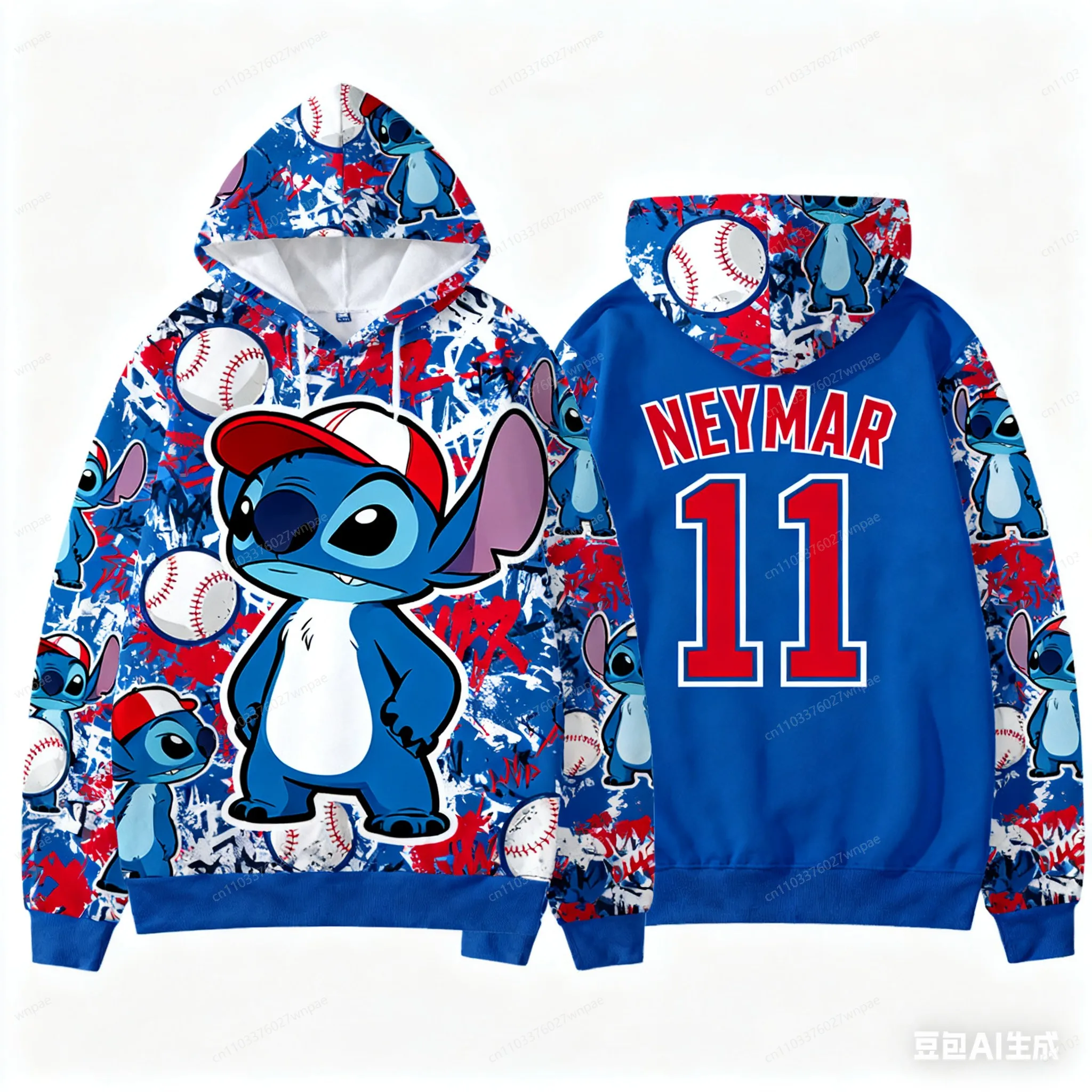 سترة جيرسي بغطاء للرأس بطباعة ثلاثية الأبعاد من AI-Creative Stitch: أنيقة ومريحة رياضية كاجوال كلاسيكية، ضرب عالمي لطيف وأجنبي، جاهز للجنسين للبالغين والأطفال #2