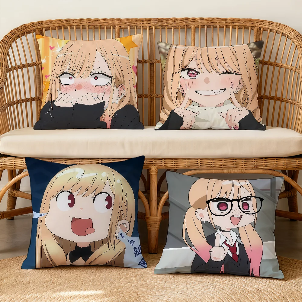 M-Marin Kitagawa Anime D-Darling Cushion Cover Square Decorative Throw Pillow Case Sofa Bed Living Room Anniversary Gifts