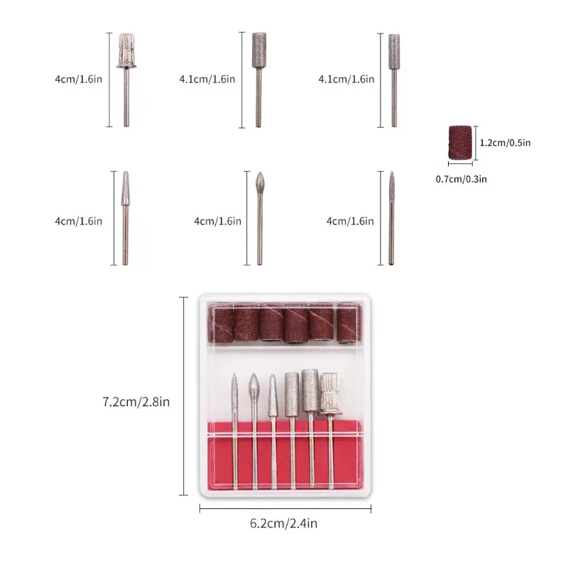 Voir une image plus grande Partager prêt à expédier en Stock Expédition rapide 6 pièces/ensemble foret à ongles diamant fraises pour pédicure