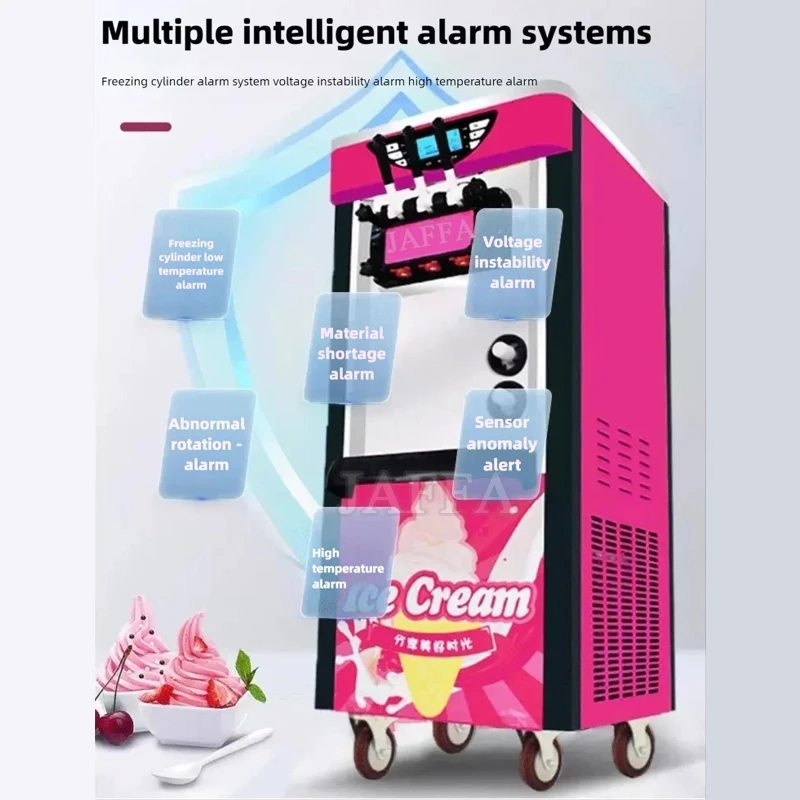 Ice Cream Machine Stainless Steel LCD Panel Desktop Vertical Small Automatic Home Commercial Double Storage Cylinder