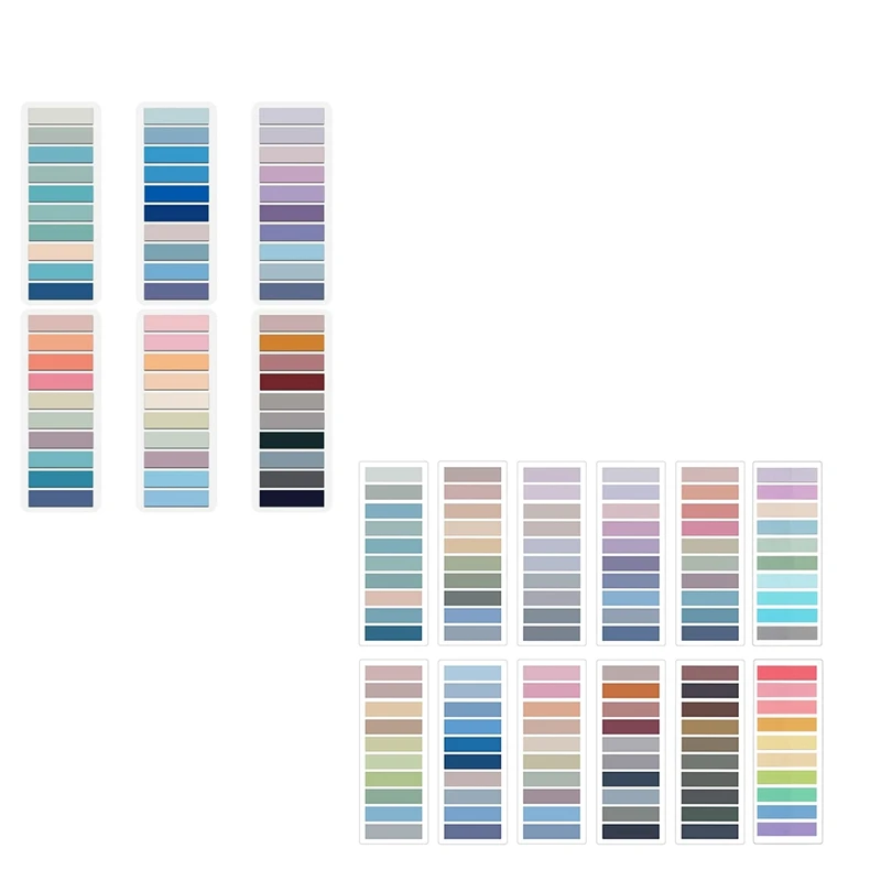 1200 sztuk znaczników stron, karteczki z karteczkami Morandi, kolorowe karty do zapisywania i repozycjonowane flagi książki zakładki z indeksem pasków łatwe w użyciu