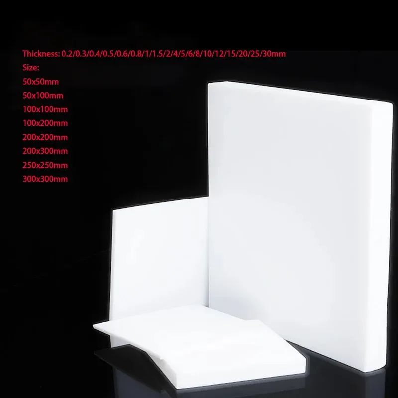 White PTFE Board Sheet Block Polytef Plate 0.2-30mm Thick Anti-Corrosion Machining Model Processing Materials Multiple Sizes