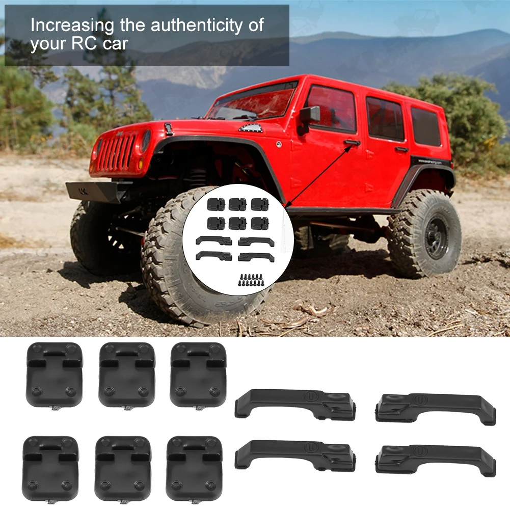 1 jeu de charnières et poignées de porte de voiture en plastique pour Traxxas TRX-4 1:10 RC chenille