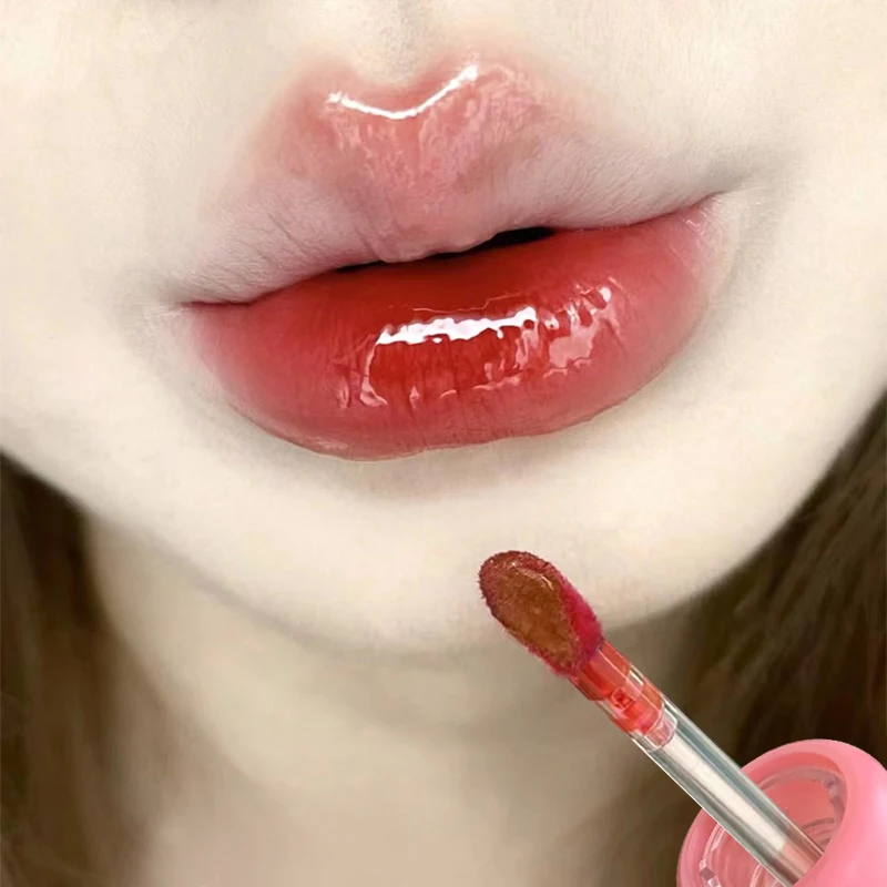 長持ちする保湿リップグロス、ハロー染色が簡単、防水ミラー、ウォーターガラス、透明化粧品、6色