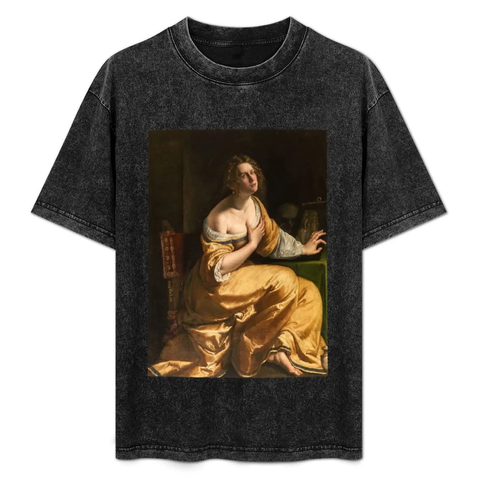 Artemisia Gentileschi, Self Portrait as Mary Magdalene, 1616 T-Shirt Street Fashion Casual Tee Shirt