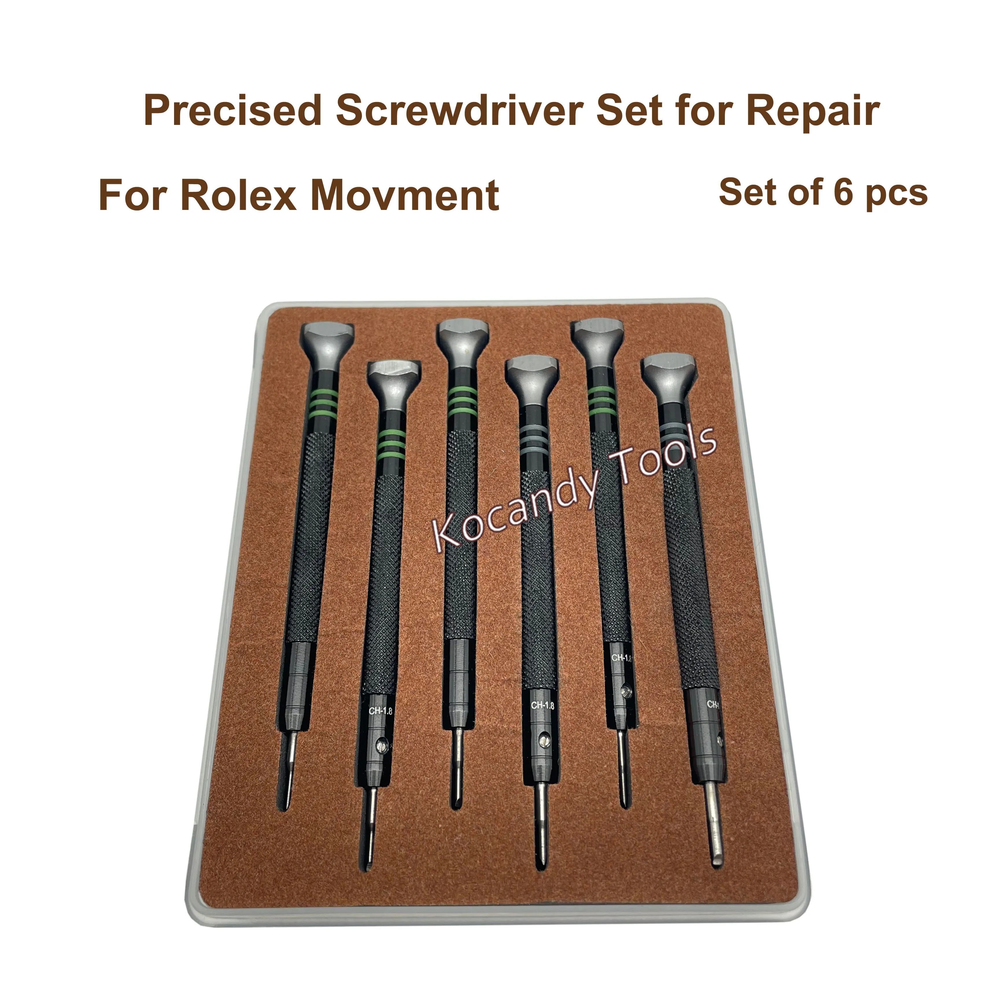 Precision Stainless Steel Screwdriver Kit, ferramenta de reparo relojoeiro para Rolex 3135, 2135, movimento do relógio, 6pcs