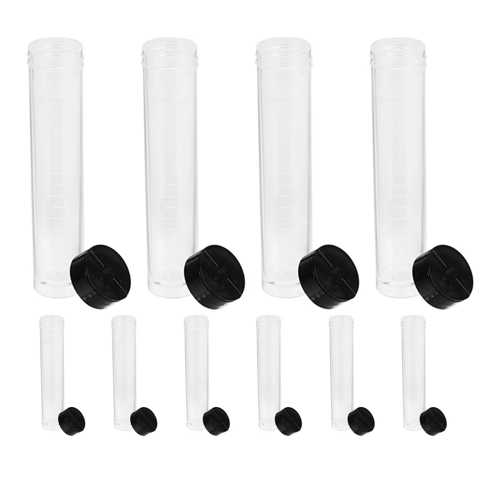 

10Pcs Plastic Transparent Sample Tubes Screw Caps Storage Bottles for Scientific Experiment Liquid Sampling Hydrating Vials