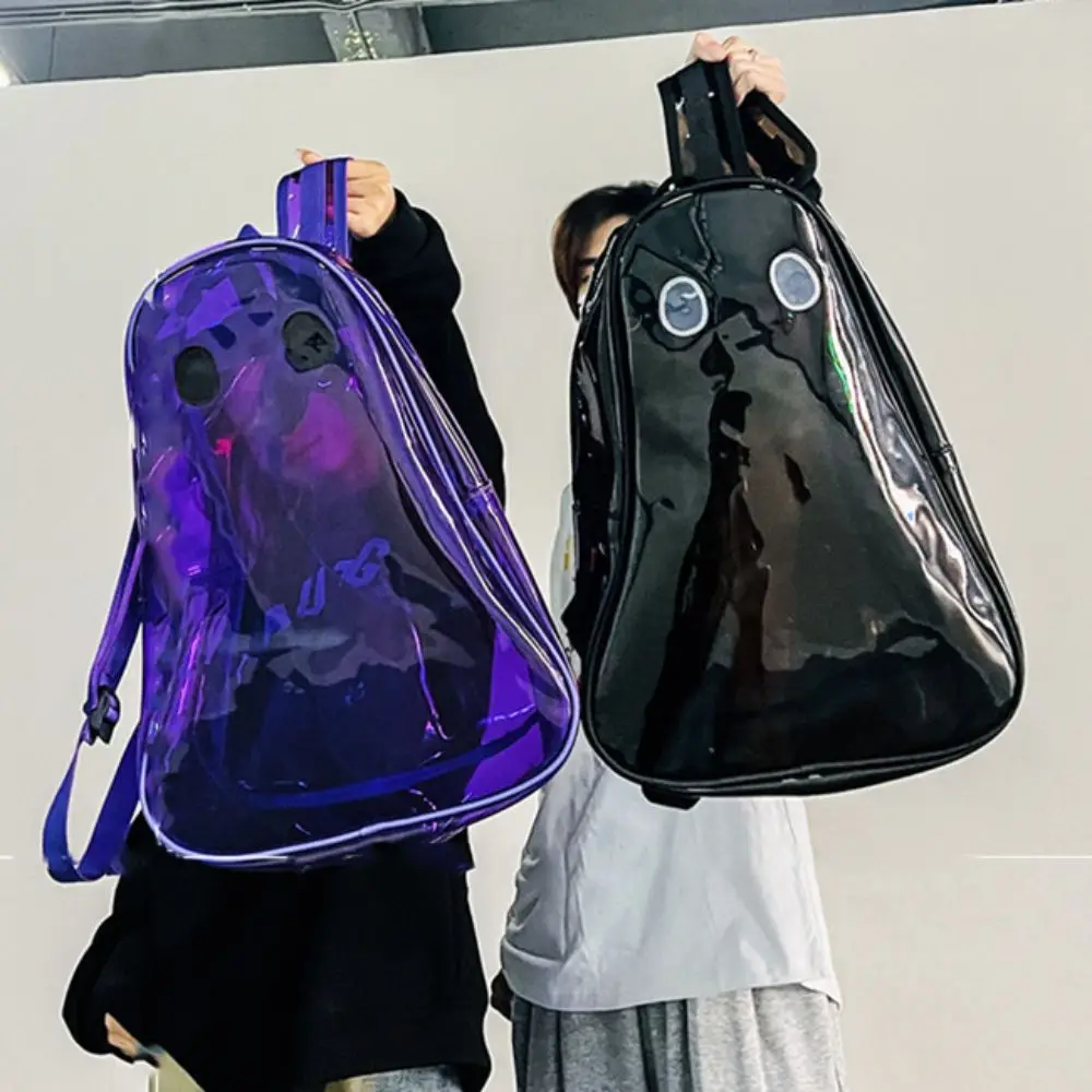 Dots Students Transparent PVC School Bag Candy Color Waterproof Halloween Ghost Clear Backpack Storage Bag Zipper