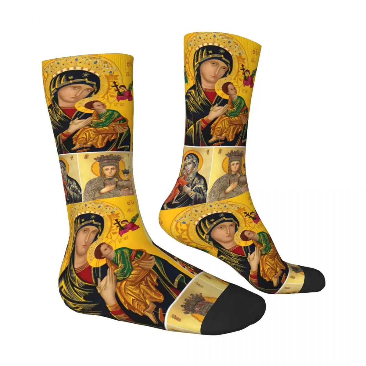 Adults Men Socks Jesus God Bless Stockings Winter Funny High Quality Socks Design Climbing Non-Slip Socks