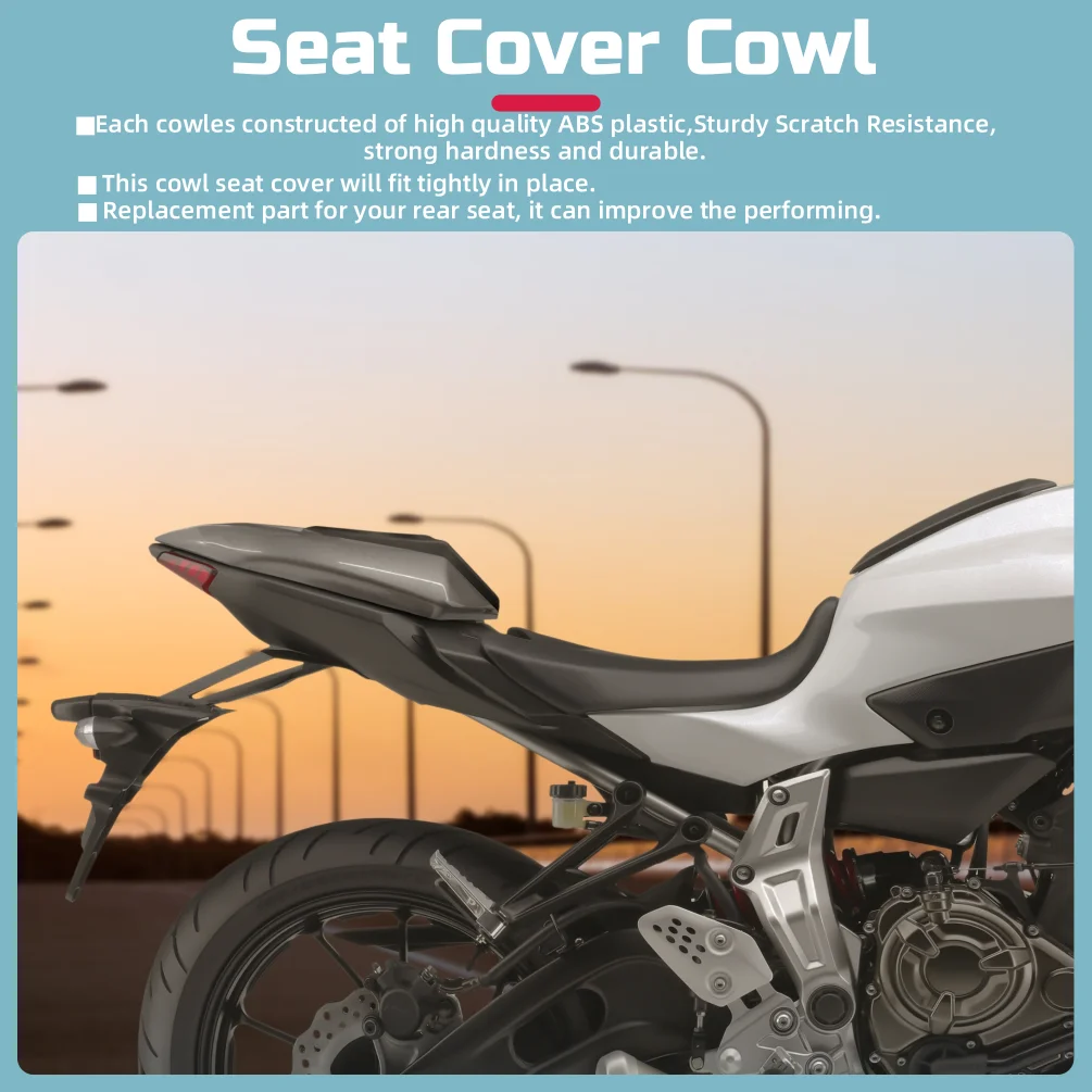 For MT FZ 07 Rear Seat Cover Cowl For Yamaha MT-07 FZ-07 2014-2017 MT07 Motorcycle Passenger Pillion Fairing Cowl Accessories