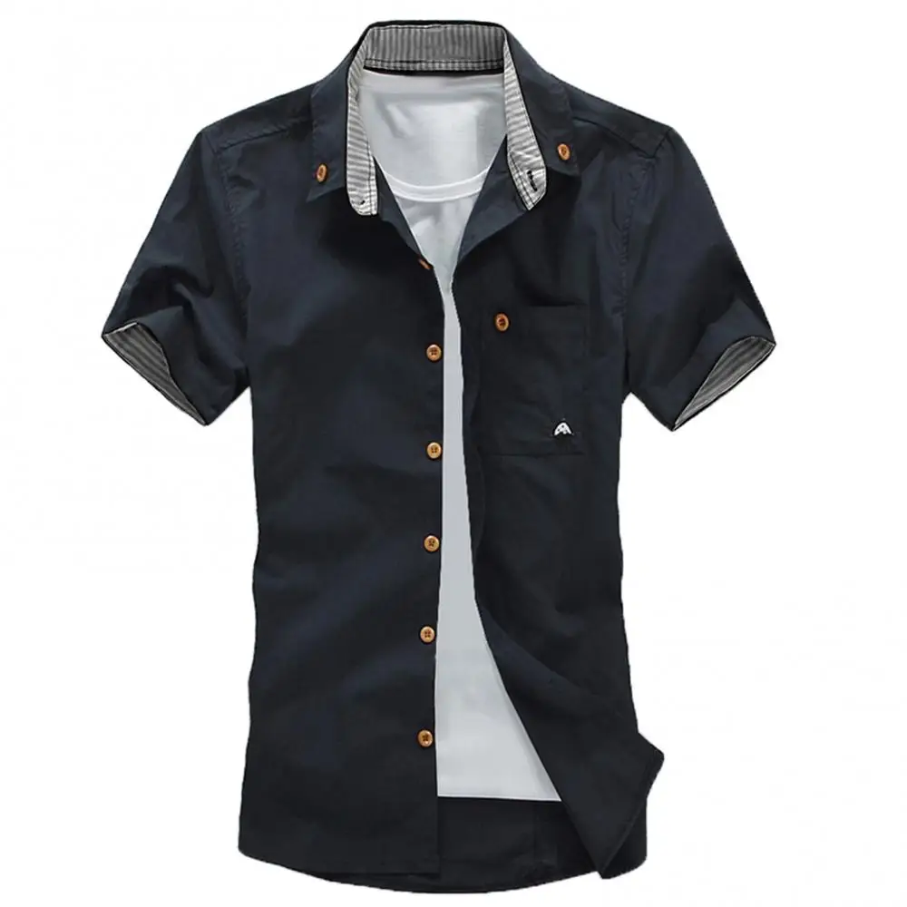 New Men's Shirts Summer Embroidery Short Sleeve Tops Cotton Cool Casual Air Force Male Millitary Cargo Shirt Plus Size