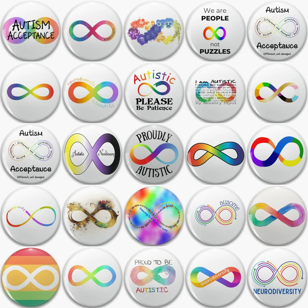 Autistic Pins Women Men ADHD Parents Pins Badge AUTISM BE NICE PATIENT Lapel Pin Brooch Rainbow Design Hat Pines Button Gifts He