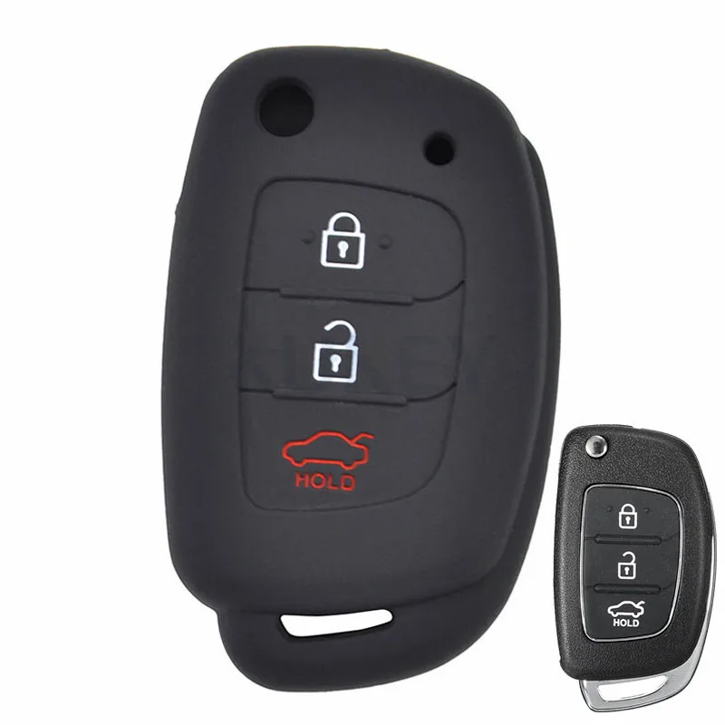 Silicone Car Key Case For Hyundai Creta Tucson Santa fe Elantra Sonata i10 i20 i30 i40 i25 ix35 Remote Shell Fob Cover Pocket