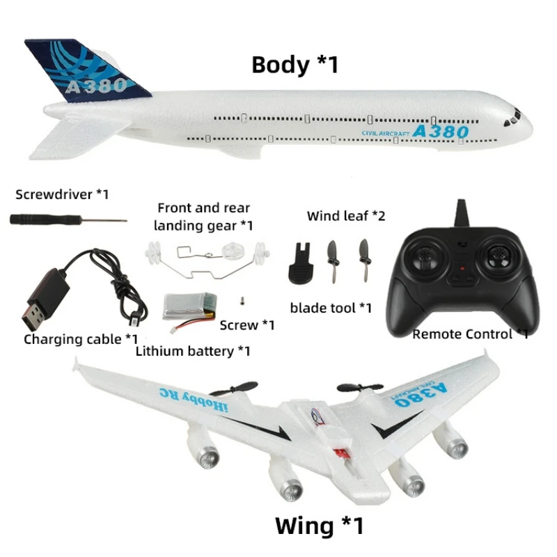 A380 طائرة ايرباص رغوة RC طائرة اللعب 2CH 3CH 2.4G الإنزلاق الثابتة الجناح RTF طائرة اللعب في الهواء الطلق الطائرة بدون طيار نموذج الأطفال هدايا عيد الميلاد #6