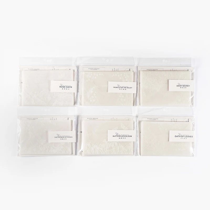 10pcs/lot Floral Printing Translucent Envelope Sulfate Paper DIY Postcard Storage Business Wedding Festival Invitation Packing