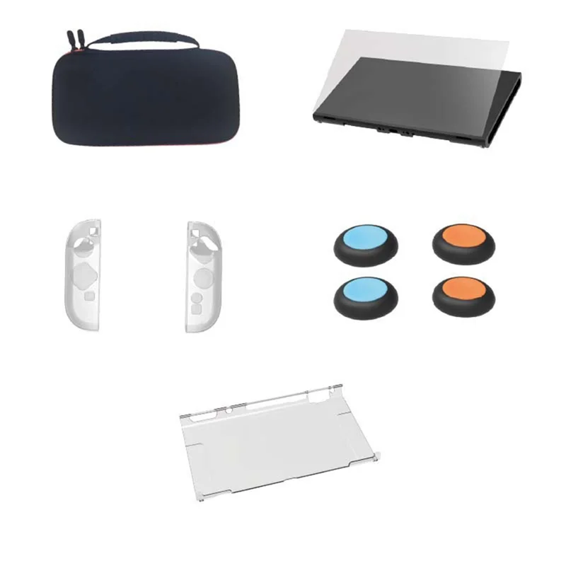 A97I-For Switch 2 Clear Case Bundle Detachable Protection Skin, Thumb Grip Caps Enhanced Gaming Experience