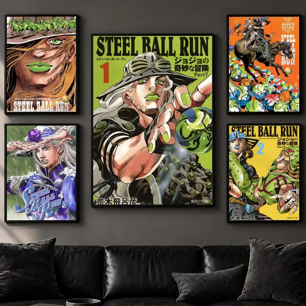 Japanese Anime S-steel Ball Run Poster High-Quality Textured Canvas Print Stylish Wall Mural For Living Room Decoration Artwork