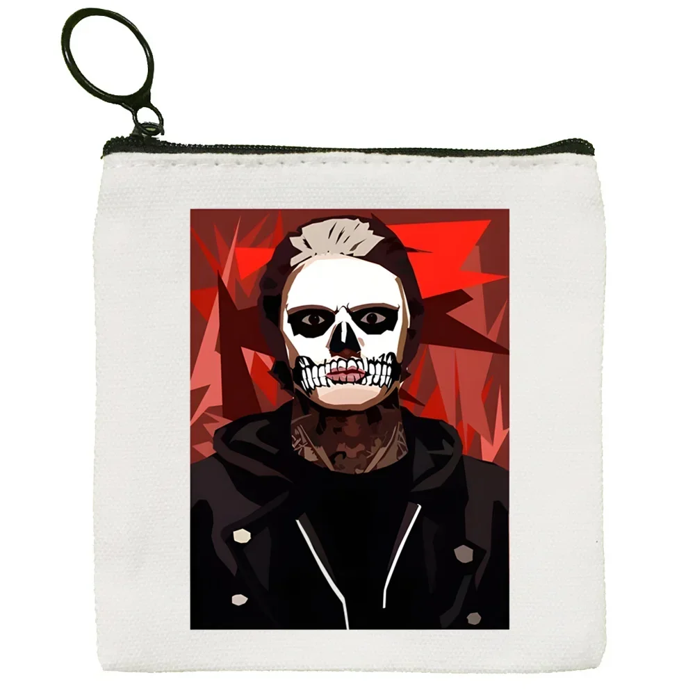 Mini porte-monnaie en toile Evan Peters Skull Ahs RoanOtCute, portefeuille étudiant, étui à main à fermeture éclair, porte-clés féminin