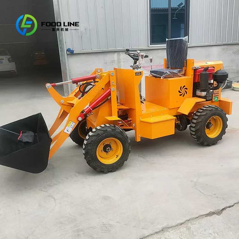 Customized Electric Four Wheel Drive Small Agricultural Loader Grass Grabber for Livestock Manure Removal Construction Use