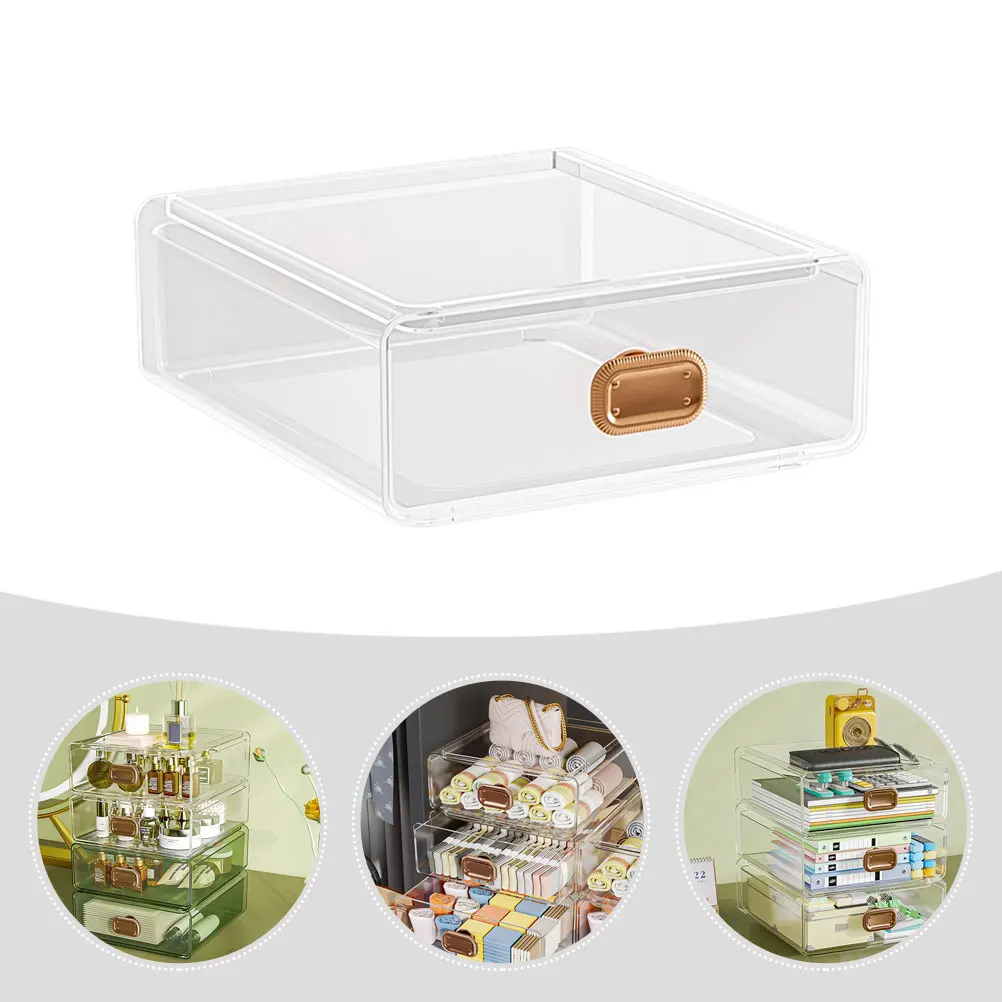 

Multifunctional Transparent Drawer Storage Box Desktop Container for Cosmetics Nail Polish Jewelry Large Capacity Seal Design