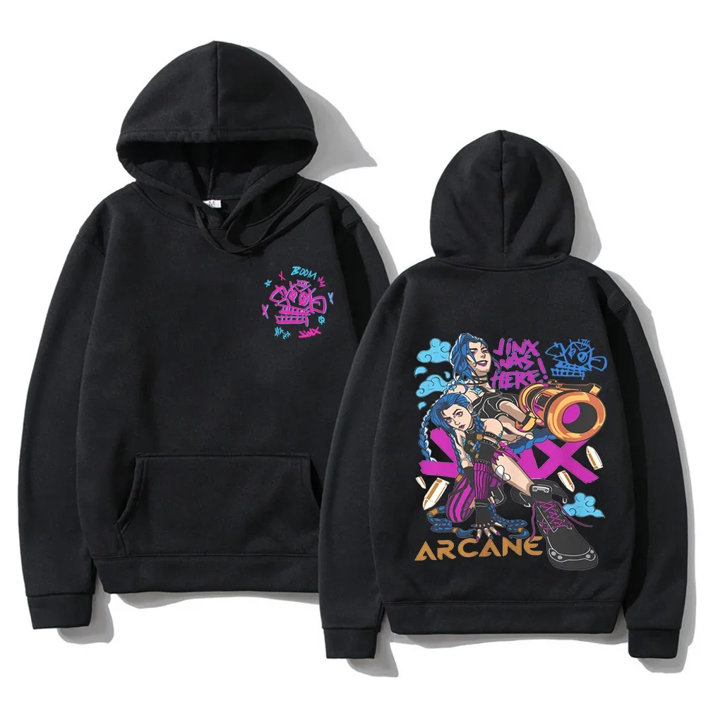 2025 Arcane Jinx Graffiti Hoodie Retro Men/women Hoodies Harajuku Aesthetic Clothes Unisex Winter Fleece Pullover Sweatshirt Vin