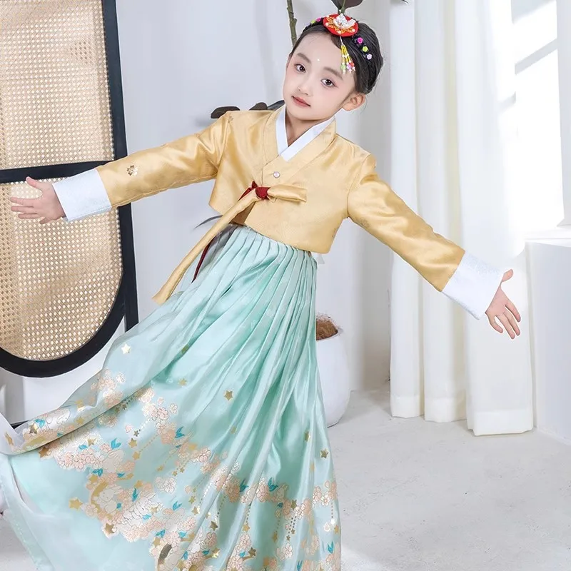 korean festival dress White Hanbok Palace Dress – Traditional Korean Women's Outfit for Wed Clothing (free skirt support) / one size fits all main image 0