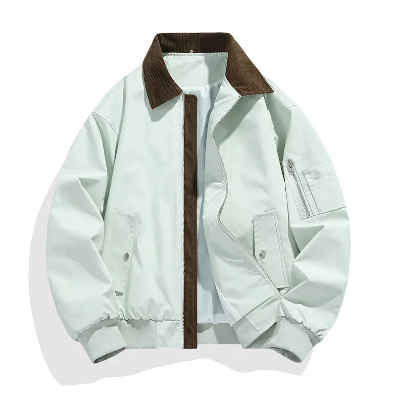 

Fashion Lapel Business Jackets Men Outdoor Windbreaker Bomber Coats Men Multi-pocket Clothing Jacket Spring Men's Retro Jackets