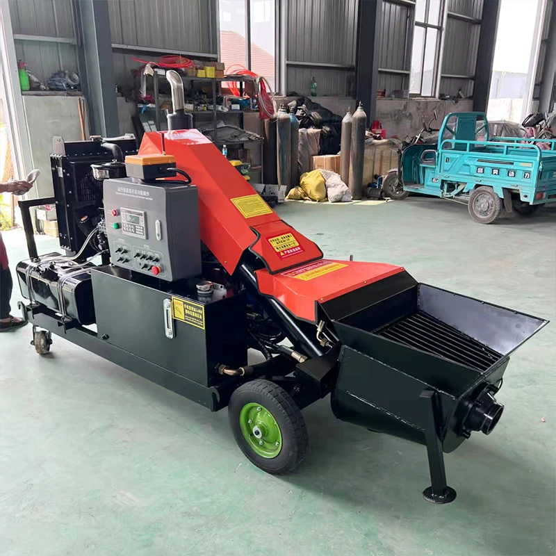 2025 أفضل حار بيع المنزل استخدام 10-20 متر البناء محرك الديزل مضخة الخرسانة للأرضية المسمار المحمولة 10 م 3 / ساعة مضخة خلط الخرسانة