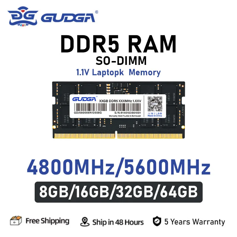 【¥15,733】GUDGA DDR5 SO-DIMM ノートPC用メモリ 8GB 4800MHz 特別割引-アリエク特価アラート