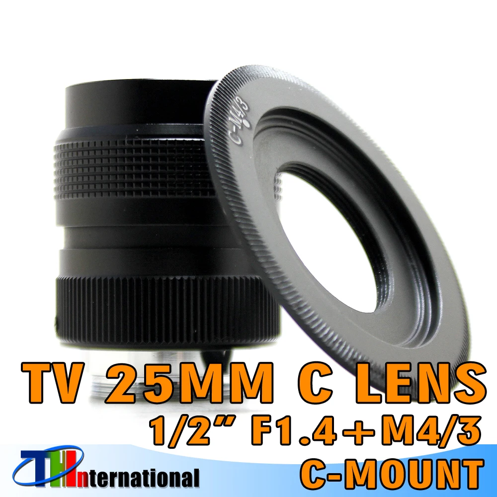 fujian cctv camera lens com mount lens prata preta prata tv filme foco foco f14 c micro adaptador canon eos opcional 25 milimetros 01